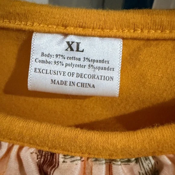 Boutique Set Girls Orange & Green Ruffle top and leggings! - Picture 3 of 4